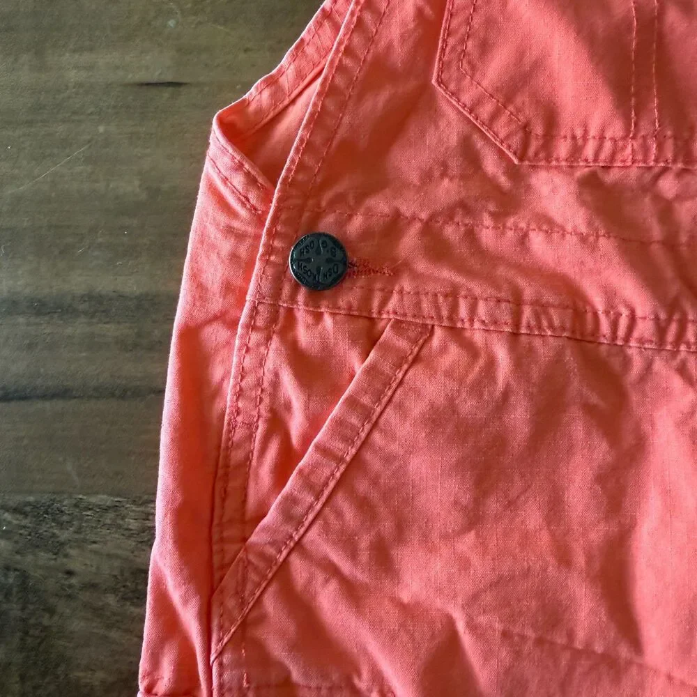 Vintage OshKosh B'gosh Neon Orange Shortalls Overalls in 2T 🧡